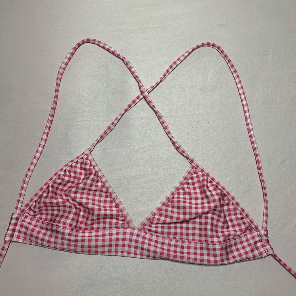 Cross cross back plaid bikini